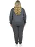 Conjunto Moletom Flanelado Plus Size Jaqueta e Calça Punho Feminino
