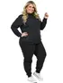 Conjunto Moletom Flanelado Plus Size Jaqueta e Calça Punho Feminino