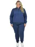 Conjunto Moletom Flanelado Plus Size Jaqueta e Calça Punho Feminino