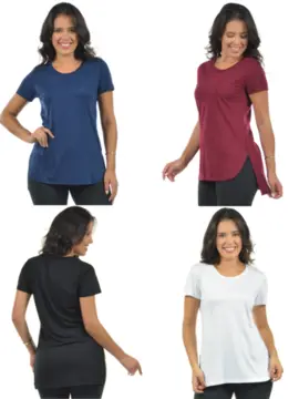 Kit 4 Blusas Mullet Gola Redonda Fenomenal