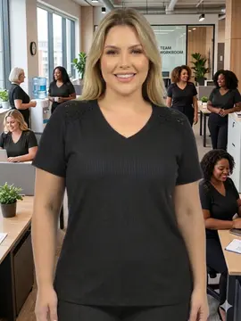 Blusa plus size bronze canelada